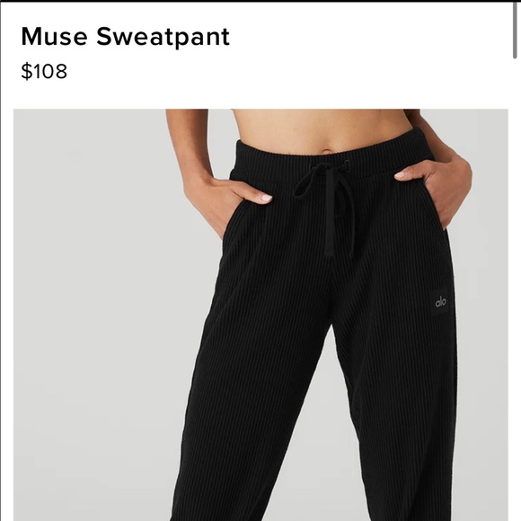 COPY - Alo Muse Sweatpants Black Large - Picture 1 of 2